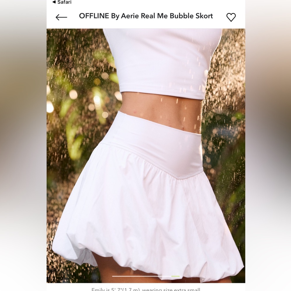 OFFLINE BY AERIE Real Me White Bubble Skort - Small - Picture 7 of 13